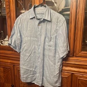 Tommy Bahama Blue Casual Button Down Shirt with Classic Collar